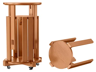 Produktbild von Stapelbare Hockerchen aus Holz, Set mit 4 Stück - 35x35x44 cm - Ohne Sitzkissen