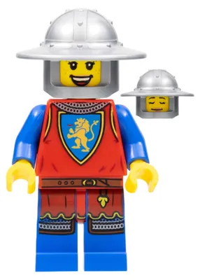 Obrázek produktu pro LEGO Minifigurka: Levý rytíř - ženská postava, plochá stříbrná helma se širokým kloboukem (cas561)
