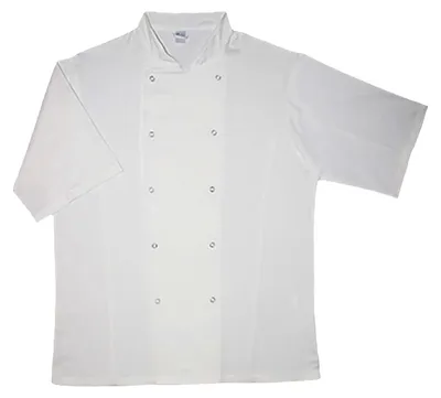 Immagine prodotto di Dennys - Giacca da cuoco per uomo/donna unisex, maniche corte LT4011 (XXS) (bianco)