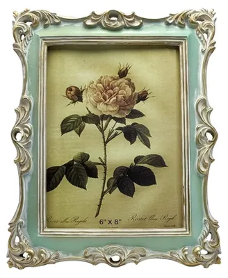 Image de Cadre photo vert antique en résine, idéal pour table ou mur