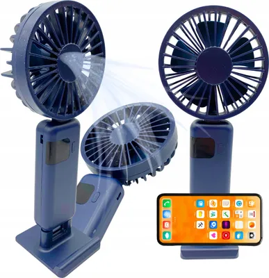Obrázek produktu pro Mini ruční ventilátor na stůl, tichý, skládací, výkonný, 3000 mAh, USB-C