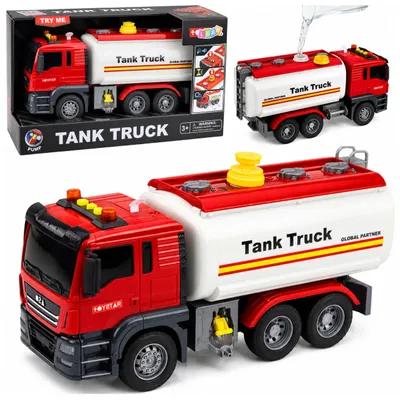 Productafbeelding van Vrachtwagen Tanker Watersysteem Slang Water Gieten Lichten Klinkt Rood
