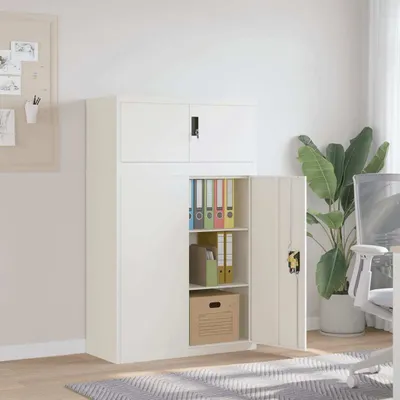 Zdjęcie produktu dla vidaXL Szafka na dokumenty biała 90x40x145 cm stalowa