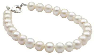 Produktbild von Armband aus Süßwasser Zuchtperlen creme weiß Perlenarmband klassisch elegant Hochzeit