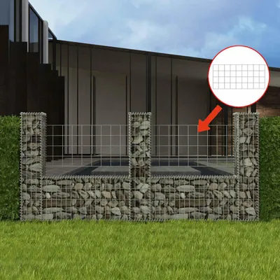 Immagine prodotto di Vidaxl Gabion-Korb U-förmig 240x20x100 cm Stahl