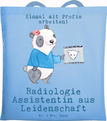 Produktbild von Mr. & Mrs. Panda Tote Bag Radiologie Assistentin Leidenschaft - Sky Blue - Geschenk, Schultasche, Shopping Tasche, Jutebeutel, Tragetasche