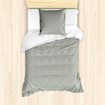 Produktbild von ABAKUHAUS Taupe Mantele, Blumen-Retro Antike, Milbensicher Allergiker geeignet mit Kissenbezügen, 135 cm x 200 cm - 80 x 80 cm, Bräunen