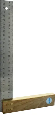 Produktbild von hedue® Tischlerwinkel 300 mm - Griff aus Nussbaum mit Edelstahlblatt 35 mm