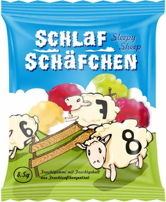 Produktbild von Hellma Schlafschäfchen, Fruchtgummi, Gummibonbon, Süßigkeit, für Gastro, Hotel, Büro, Kantine, Im Beutel, 100 Stück á 8.5 g