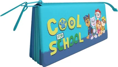 Image de Trousse à crayons pour enfants, motif Pat'Patrouille, triple compartiment