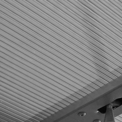 Produktbild von Juskys Terrassenüberdachung Jakarta 4x3 m mit Schiebedach - Terrassendach Aluminium - Doppelstegplatten - wetterfeste Überdachung mit UV-Schutz - Grau
