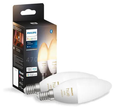 Productafbeelding van Philips Hue LED lamp E14, set van 2, 5,2W, 470lm, White Ambiance