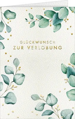 Produktbild von Verlobung Glückwunschkarte mit Briefumschlag, Blätter, Glückwunsch zur Verlobung