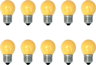 Produktbild von 10 x Tropfen Glühbirne 5W E27 Gelb Glühlampe Deco 5 Watt Glühbirnen Kugel