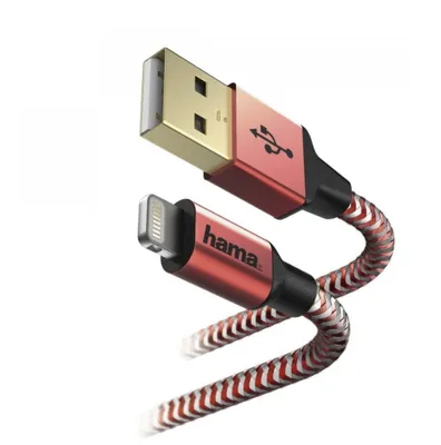 Produktbild von Hama Reflective, 1,5 m, Lightning, USB C, Männlich, Männlich, Rot