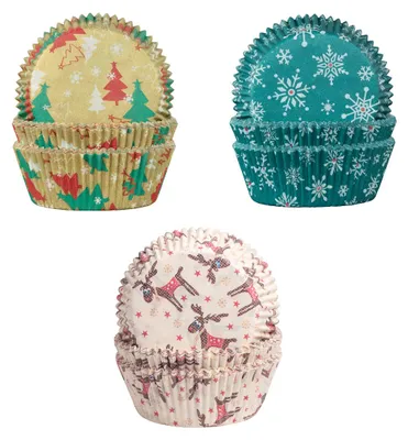 Produktbild von Demmler Backförmchen Set 3er Weihnachten - Muffinförmchen Sets mit verschiedenen Motiven aus Papier