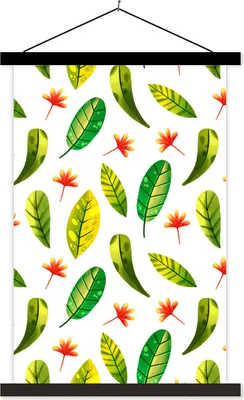 Produktbild von MuchoWow® Textilposter Dschungel - Blätter - Design 120x180 cm mit schwarzem Rahmen - Fotos