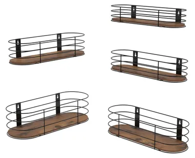 Immagine prodotto di Set di 5 mensole ovali in legno per la decorazione della parete