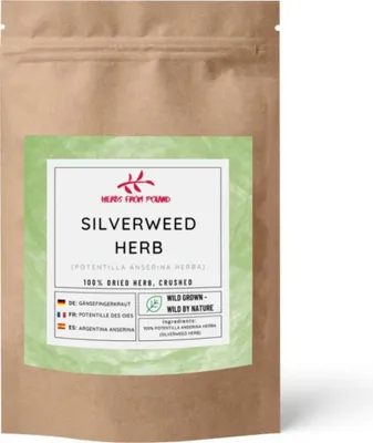 Produktbild von Herbs from Poland Gänsefingerkraut, Krampflösend & Entzündungshemmend, Unterstützt Verdauung & Menstruationsbeschwerden, 100% Natürlich – 500g