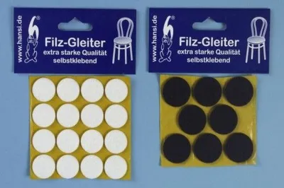 Produktbild von Filzgleiter 22mm Filz weiß selbstkl.