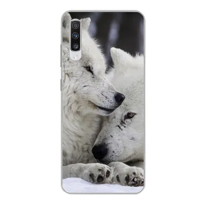 Produktbild von MuchoWow® Handyhülle Schutzhülle Hülle für Samsung Galaxy A70 Wölfe - Schnee - Familie Silikon Softcase Handy Hülle - Schutzhaube