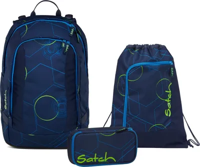 Produktbild von Satch, Schulrucksack-Set AIR Blue Tech 3-teilig, ab 5. Klasse