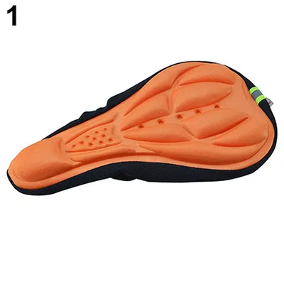 Produktbild von Silikon Fahrrad Fahrrad Fahrrad Sattel Atmungsaktives Gel Kissen Soft Pad Sitzbezug Orange