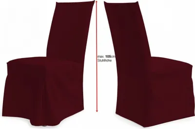Produktbild von TexDeko Universal Stuhlhusse - Modell Paris - Bordeaux waschbar, blickdicht, strapazierfähig Stuhlbezug