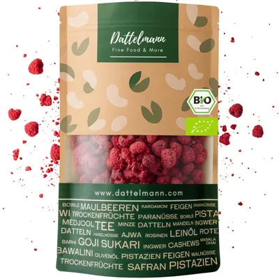 Produktbild von DATTELMANN® - Bio Himbeeren Gefriergetrocknet 100g - Ganze Früchte -