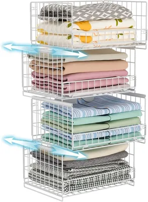 Produktbild von 4 Stück Stapelbare Kleider Organizer - Aufbewahrungsboxen für Schränke