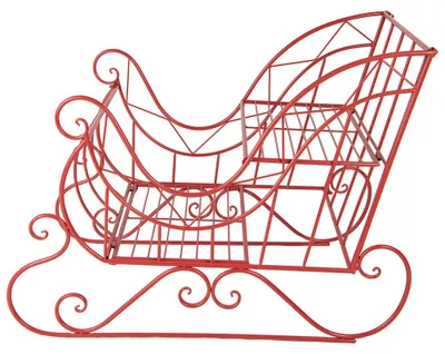 Produktbild von Clayre & Eef Weihnachtsschlitten Grosser 90x51x68 cm Rot Metall
