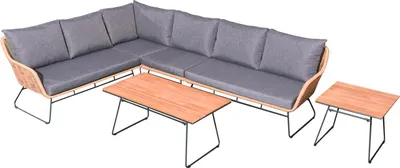Produktbild von bellavista - Home&Garden® Ecklounge Montreux Polyrattan grau modular 6 Personen Set