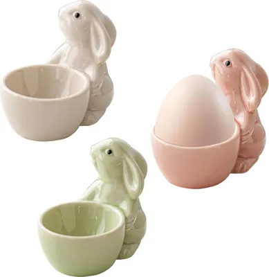 Produktbild von Keramische Eierdopjes-Set 6-teilig bunt