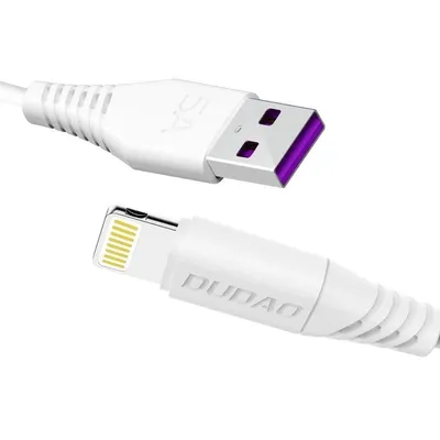 Obrázek produktu pro Kabel Dudao, USB-Lightning, rychlé nabíjení, 5A, 2m, bílý