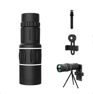 Produktbild von Monokulares Spotting-Gerät - 16×52 - Teleobjektiv für Smartphone - Mit mobiler Halterung - schwarz - Reise-Teleskop für Vogelbeobachtung