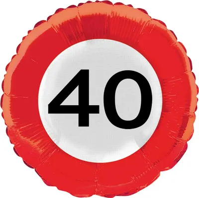 Produktbild von Verkehrsschild 40 Folienballon 45cm