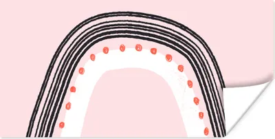 Produktbild von MuchoWow® Poster Regenbogen - Minimalismus - Rosa 40x20 cm - Poster für die Wand - Poster Schlafzimmer