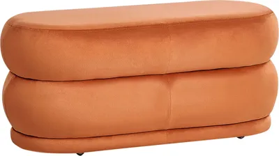 Obrázek produktu pro BELIANI Sametový taburet oranžový velký oválný stylová lavička moderní obývací pokoj ložnice dekorace