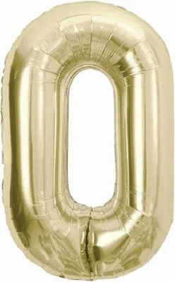 Produktbild von Folienballon, Zahl 0, Gold, Champagner, 85 cm.