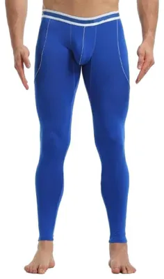 Image de Pantalon thermique pour hommes - Leggings fins et élastiques - Bleu