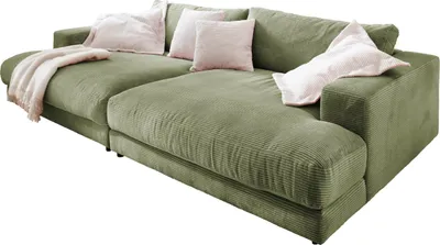 Produktbild von KAWOLA Big Sofa MADELINE Cord olivgrün