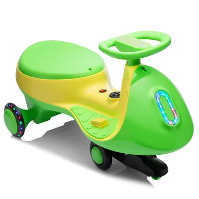 Immagine prodotto di Auto elettrica per bambini 12V, auto elettrica a pedali con 2 velocità e protezione antiribaltamento, Bluetooth, per bambini dai 3 anni in su, verde e gialla