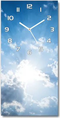 Produktbild von Wanduhr aus Glas – 30x60 cm - Glasbild - Glasuhr - Gehärtetes Glas -Wolken im Himmel