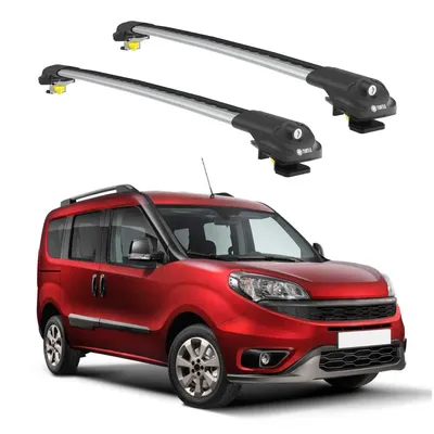 Image de TURTLE Galerie de toit AIR-1 FIAT DOBLO 2 2010 - 2022 (Rails surélevés) , Argent