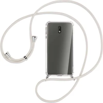 Produktbild von Handykette Backcover-Schutzhülle mit Band (Metall silberfarben) für Nokia 3 - broken white