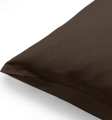 Produktbild von 2 Kissenbezüge Jersey Baumwolle Reißverschluss Schoko-braun - 50 x 50 cm
