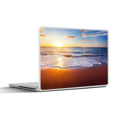 Produktbild von MuchoWow® Laptop Aufkleber Sticker Cover Strand - Meer - Sonne - Horizont 40x30 cm - Laptop Dekoration - Selbstklebend