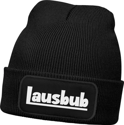 Produktbild von Wintermütze Kinder Spruch Lausbub Beanie Jungen Patch Aufdruck Print Strickmütze Kindermütze MoonWorks®