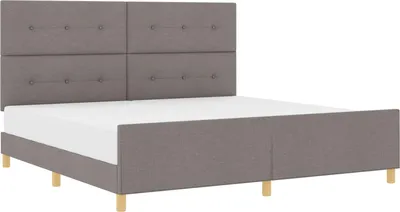 Zdjęcie produktu dla vidaXL Rama łóżka z zagłówkiem taupe 200 x 200 cm tkanina