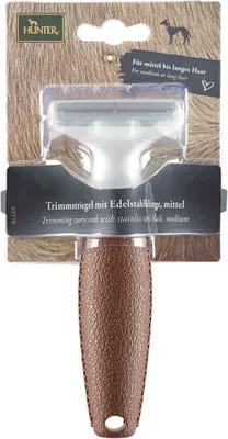 Productafbeelding van Hunter trimmescheer met mes, bruin/grijs, voor honden